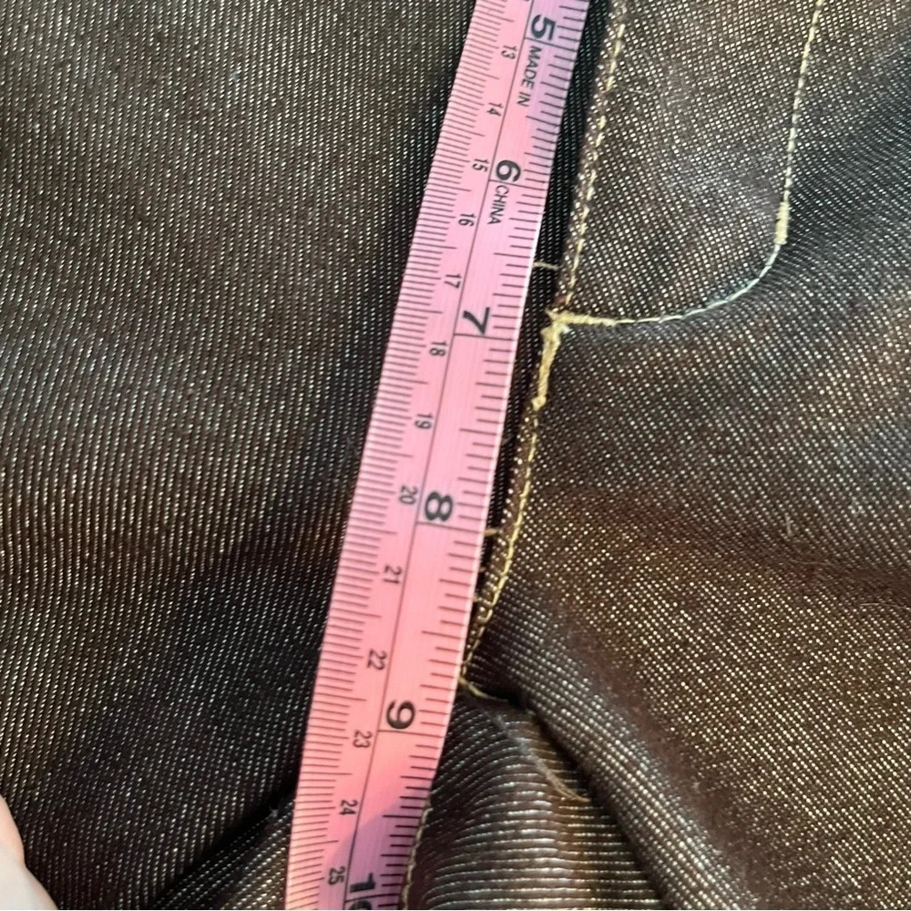 Vintage 2001 Y2K Old Navy Chocolate Brown Denim Pants 10 - Picture 9 of 12